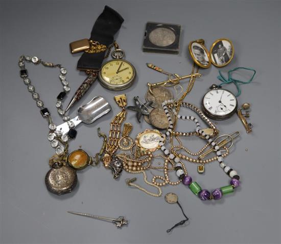 Assorted costume jewellery and watches etc.